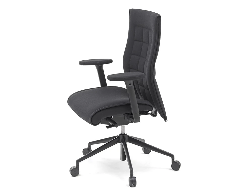 medium high back ergonomic office chair in black fabric